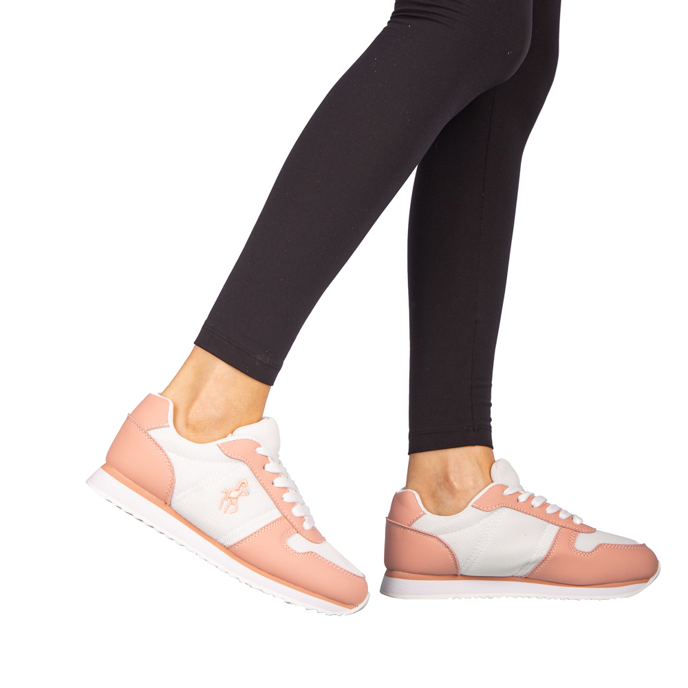 Pantofi sport dama Corny albi cu roz